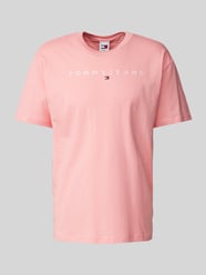 Regular Fit T-Shirt mit Label-Stitching von Tommy Jeans Rosa - 16