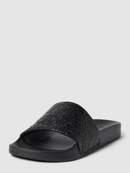 Slides mit Allover-Muster aus Monogrammen Modell 'POOL' von Calvin Klein Underwear Schwarz - 41
