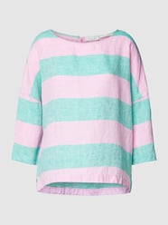 Bluse aus Leinen mit Streifenmuster von Christian Berg Woman Grün - 2