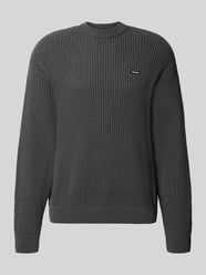regular fit gebreide trui van katoenmix met labelpatch van REVIEW - 16