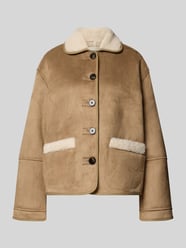 Jacke in Leder-Optik mit Teddyfell von Stefanel - 14