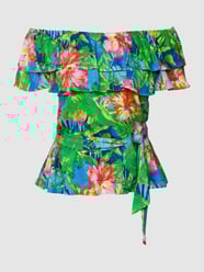 Off-Shoulder-Bluse mit Leinen-Anteil Modell 'BEATTA' von Lauren Ralph Lauren Grün - 45