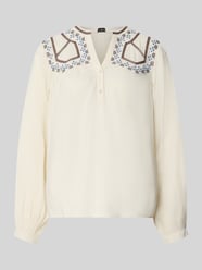 Bluse aus Viskose-Mix mit kurzer Knopfleiste Modell 'IRISA' von b.young Beige - 38