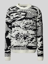 Sweter z dzianiny o kroju regular fit z dodatkiem wełny model „PANKU” od Edwin - 2