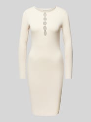 Knielanges Kleid in Ripp-Optik Modell 'ALPHABET CHARM MELISSA' von Guess Beige - 36