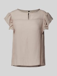 Bluse mit Schlüsselloch-Ausschnitt von Vero Moda Beige - 42