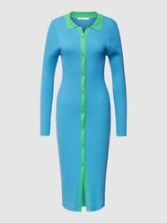 Strickkleid mit Knopfleiste von Tom Tailor Denim Blau - 6
