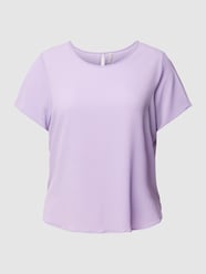 Bluzka PLUS SIZE z okrągłym dekoltem model ‘CARLUXMIE’ od ONLY CARMAKOMA Fioletowy - 42