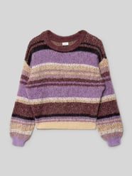 Regular fit gebreide pullover met meerkleurig motief van s.Oliver RED LABEL Bordeaux - 28