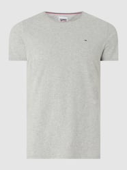 Slim Fit T-Shirt mit Logo-Stickerei Modell 'Jaspe' von Tommy Jeans Grau / Schwarz - 41