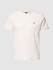 T-shirt met logostitching, model 'SALIS' van Napapijri Paars - 36