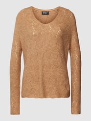 Gebreide pullover met golvende zoom, model 'EMILIA' van Only Bruin - 16