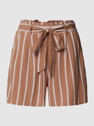 Shorts aus reiner Viskose mit Streifenmuster von Review Beige - 5