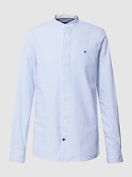 Slim fit zakelijk overhemd met streepmotief, model 'OXFORD STRIPE' van Tommy Hilfiger Tailored Blauw / turquoise - 25