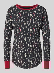 Pyjamabovendeel in all-over look met ronde hals van Skiny - 26