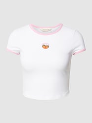 Cropped T-Shirt mit Rundhalsausschnitt von REVIEW Weiß - 29