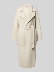 Mantel aus Lanawoll-Mix mit Bindegürtel Modell 'ALLEGORIA' von OAKWOOD Beige - 8