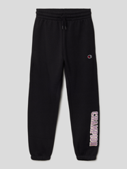 Sweatpants mit Label-Stitching Model 'Rochester' von CHAMPION Grau / Schwarz - 9