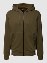 Sweatjacke mit Label-Patch Modell 'TALKY' von BOSS Orange Grün - 28
