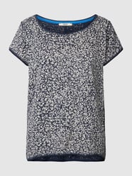 T-Shirt aus Baumwolle mit U-Boot-Ausschnitt von Esprit Blau - 34