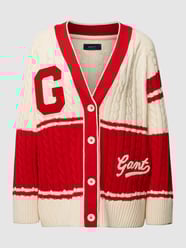 Cardigan mit Label-Stitchings von Gant Weiß - 7