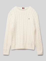 Sweter z dzianiny z prążkowanymi wykończeniami od Tommy Hilfiger Teens - 22