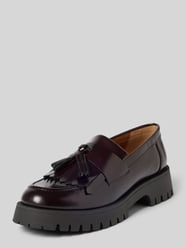 Tassel-loafers van echt leer met plateauzool van BIANCO Bordeaux - 4