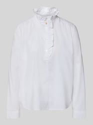 Bluse mit Rüschen und kurzer Knopfleiste von Christian Berg Woman - 47