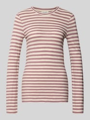 Langarmshirt mit abgerundetem Saum von Marc O'Polo Pink - 3