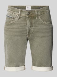 Szorty jeansowe o kroju slim fit z mieszanki bawełny model 'CHRIS' od Brax - 5