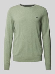 Gebreide pullover met labelstitching van Fynch-Hatton Groen - 35