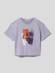 T-Shirt mit Label-Print von Calvin Klein Jeans Lila - 29