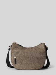 Halfmoon Bag mit Reißverschlussfach Modell 'SMALL LUNA' von BORBONESE Beige - 41