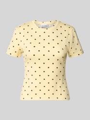 T-shirt w kroju slim fit z okrągłym dekoltem model 'Joy' od OH APRIL - 34