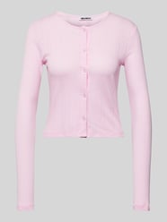 Shirt met lange mouwen, ajourpatroon en knoopsluiting van Review Roze - 9