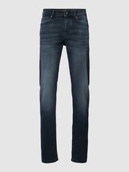 Jeans mit Label-Patch aus Leder Modell 'Taber' von BOSS Orange Blau - 24