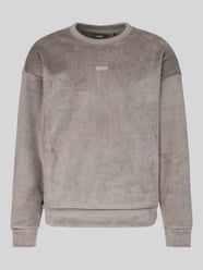 Sweatshirt mit samtiger Oberfläche von BOSS Green Beige - 9