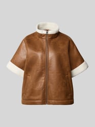 Jack in leerlook met opstaande kraag en 1/2-mouwen van LOLLYS LAUNDRY - 15