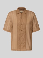 Koszula casualowa o kroju relaxed fit ze wzorem pointelle od WOODBIRD - 5