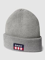 Beanie mit Label-Stitching Modell 'RETRO' von Gant Grau - 4
