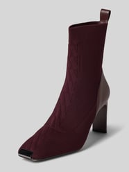 Stiefeletten aus Leder-Mix in Strick-Optik von Marc Cain Bags & Shoes Bordeaux - 7