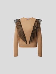 Pullover mit Tüll-Besatz von RED Valentino Weiß - 14