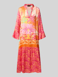 Sukienka midi z wiskozy z dekoltem w serek model 'Orange Palm' od miss goodlife - 2