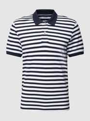 Slim fit poloshirt met streepmotief van Esprit Blauw - 38