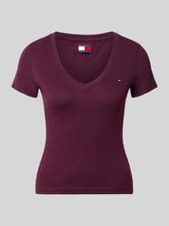 Slim Fit T-Shirt aus reiner Baumwolle von Tommy Jeans Bordeaux - 27