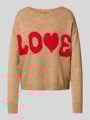 Gebreide pullover met boothals van ZABAIONE Beige - 35