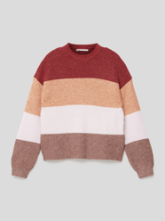 Gebreide pullover in colour-blocking-design, model 'KONSANDY' van Only Rood - 43