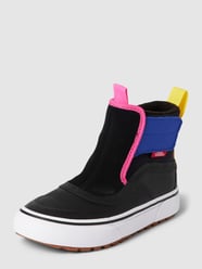 High top sneakers van leermix met labeldetail van Vans Zwart - 6