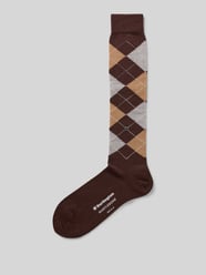 Kniekousen met argyleprint, model 'Marylbone' van Burlington - 6