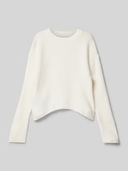 Cropped Strickpullover mit Rundhalsausschnitt Modell 'sophie' von Mango Beige - 1